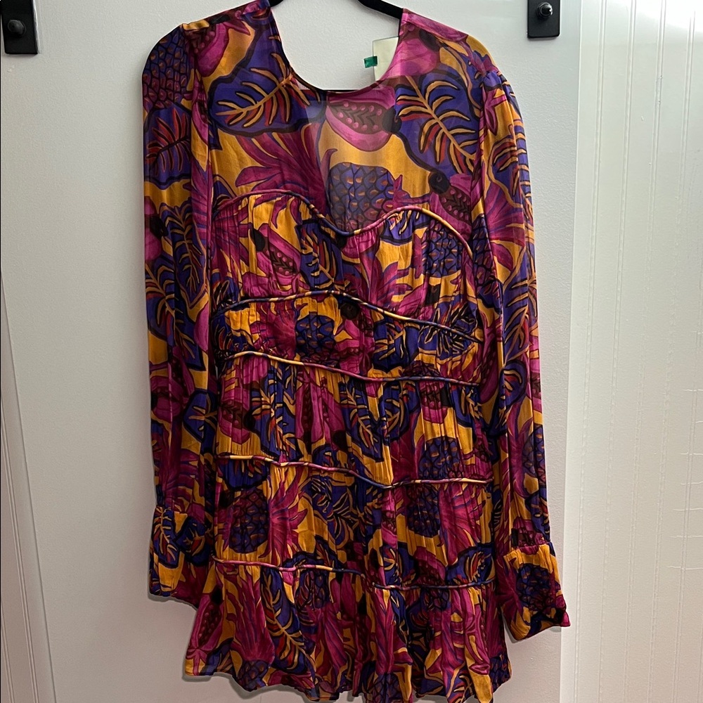 Farm Rio Yellow Fruit Dream cocktail dress | Medium